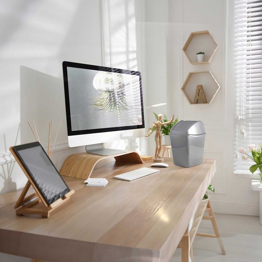 Papeleira Tampa Basculante Segre Quadrada Prata 1100ml 13.5X11.5X17cm Papeleira Tampa Basculante Segre Quadrada Prata 1100ml 13.5X11.5X17cm