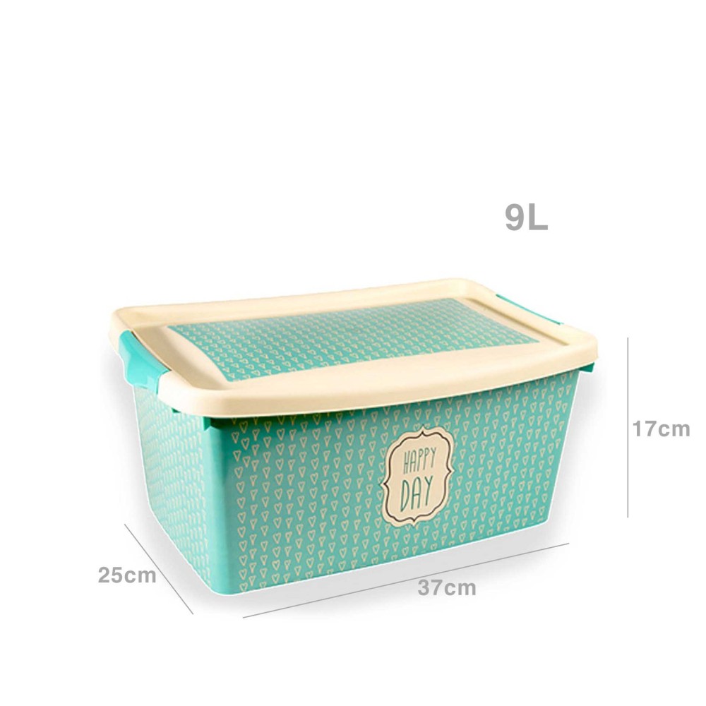 Caixa Arrumos Pl�stico Happy Day Multicor 9l 37X25X17cm