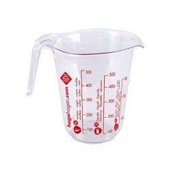 Jarro Medidor Plstico Viena Luxe com Asa Incolor 600ml 10.8X13cm