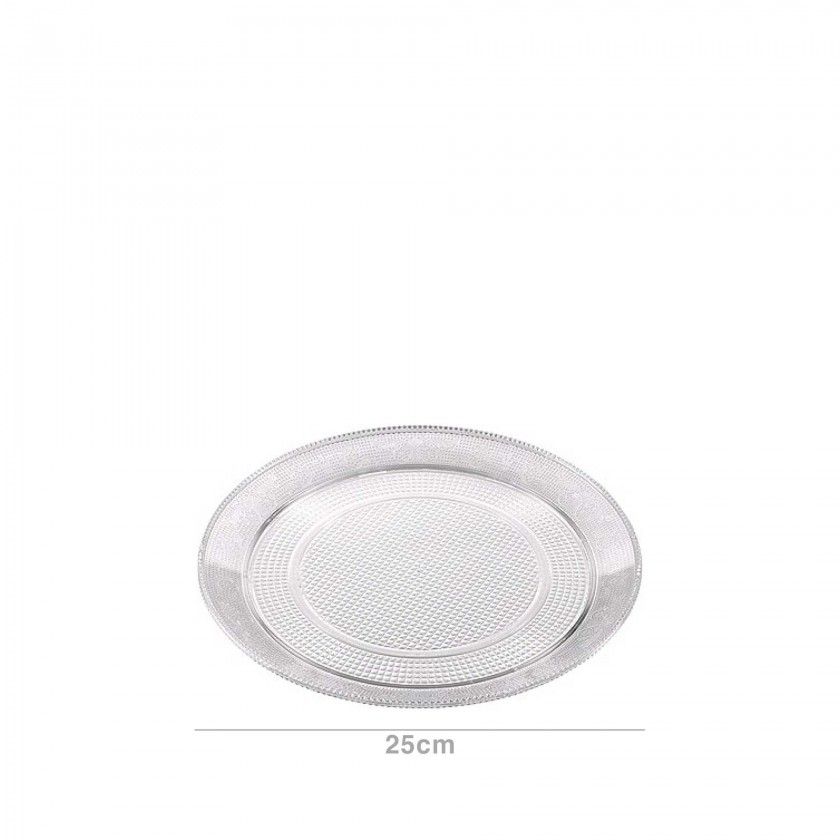 Bandeja Plástica Luxe Redondo Incolor 25X1.4cm Bandeja Plástica Luxe Redondo Incolor 25X1.4cm