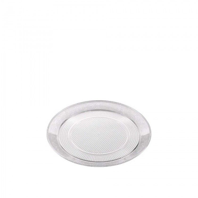 Bandeja Plástica Luxe Redondo Incolor 25X1.4cm Bandeja Plástica Luxe Redondo Incolor 25X1.4cm
