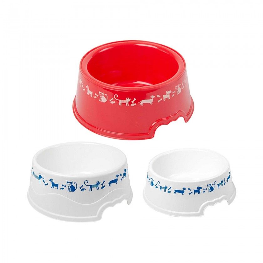 Comedouro Plstico Cocker Redondo Branco 1l 21X7cm