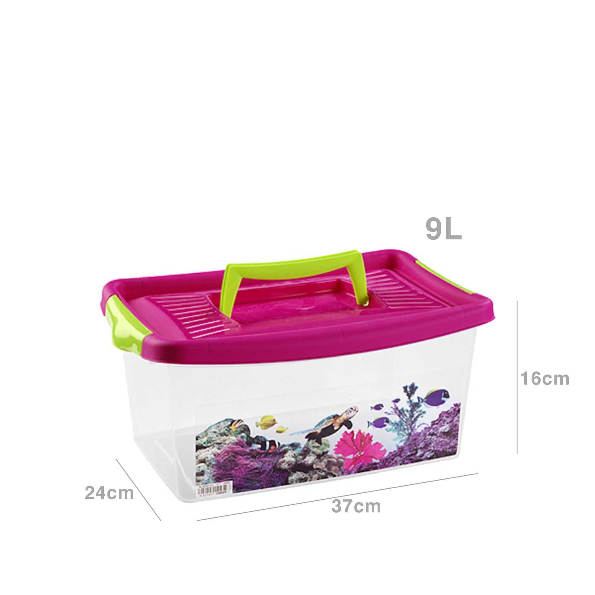 Caixa Arrumos com Asa Plástico Multicor 9l 37X24X16cm