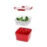 Caixa Hermética Ding Plástico Al Vapor Quadrado Vermelho 2800ml 21.5X21.5X11cm Caixa Hermética Ding Plástico Al Vapor Quadrado Vermelho 2800ml 21.5X21.5X11cm