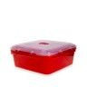 Caixa Hermética Ding Plástico Microondas Quadrado Vermelho 2500ml 23.5X23.5X8cm Caixa Hermética Ding Plástico Microondas Quadrado Vermelho 2500ml 23.5X23.5X8cm
