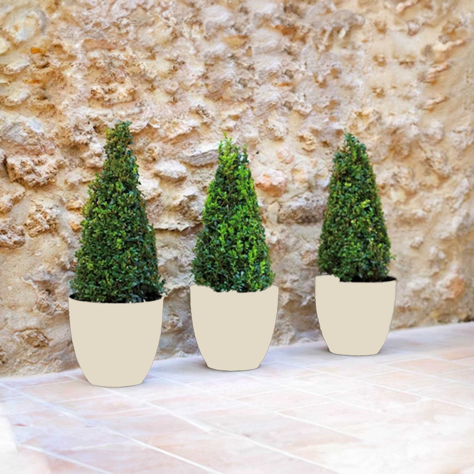 Vaso Plástico Tes Redondo Ecru 30L 38X33cm