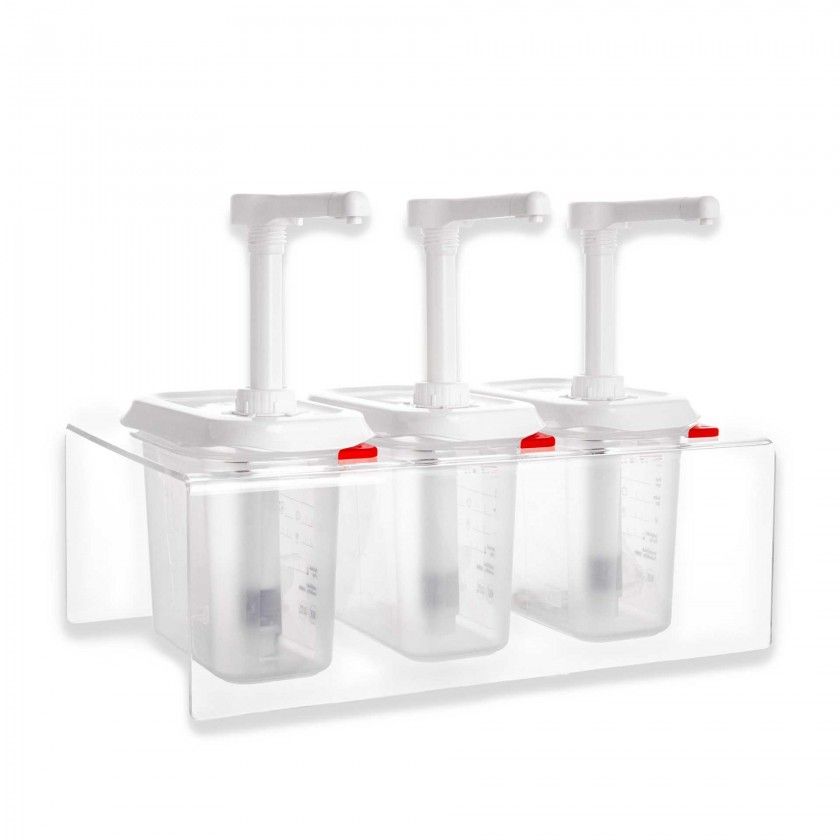 Conjunto 3 Dispensadores Molhos Gn1/9 3X1.5L 38X22.5X19.5cm