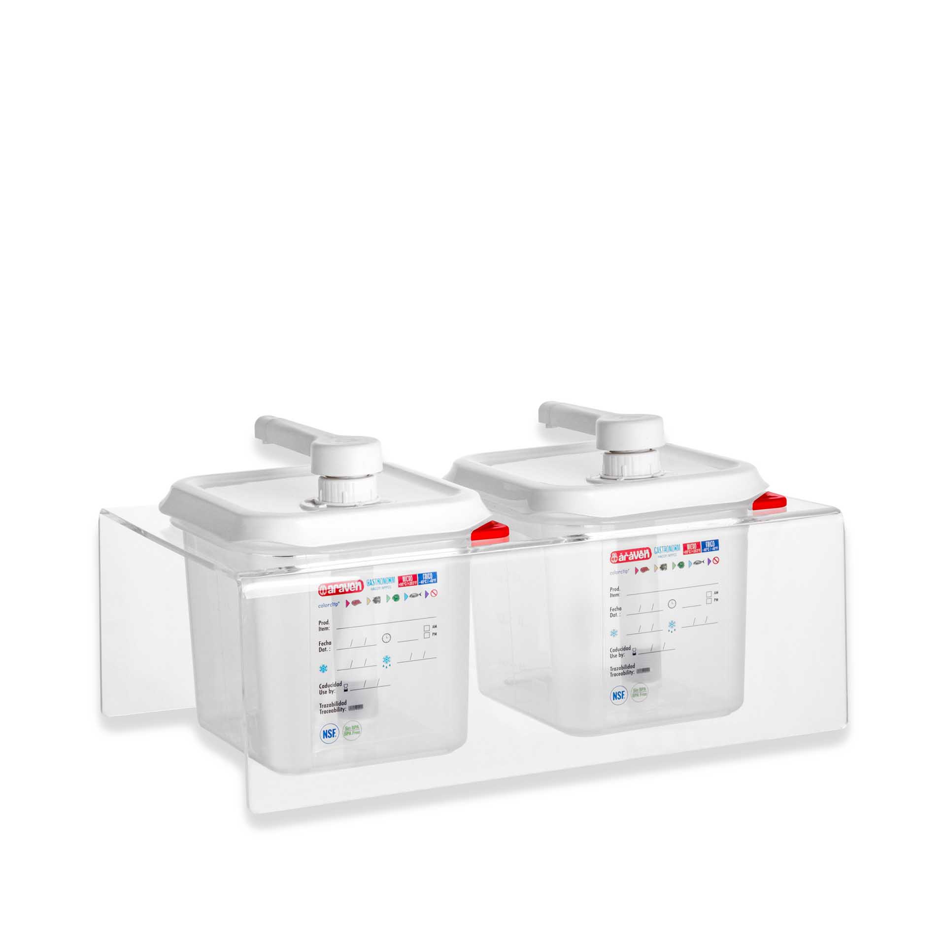Conjunto 2 Dispensadores Molhos Gn1/6 2X2.6L 38X22.5X19.5cm