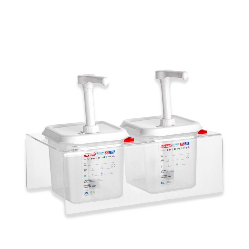 Conjunto 2 Dispensadores Molhos Gn1/6 2X2.6L 38X22.5X19.5cm