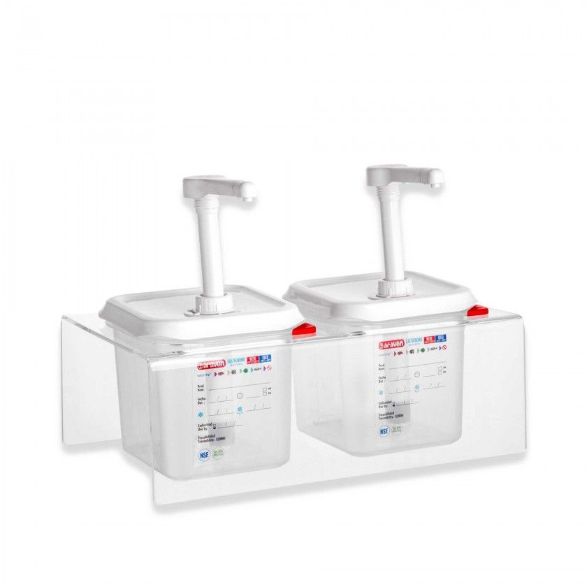Conjunto 2 Dispensadores Molhos Gn1/6 2X2.6L 38X22.5X19.5cm