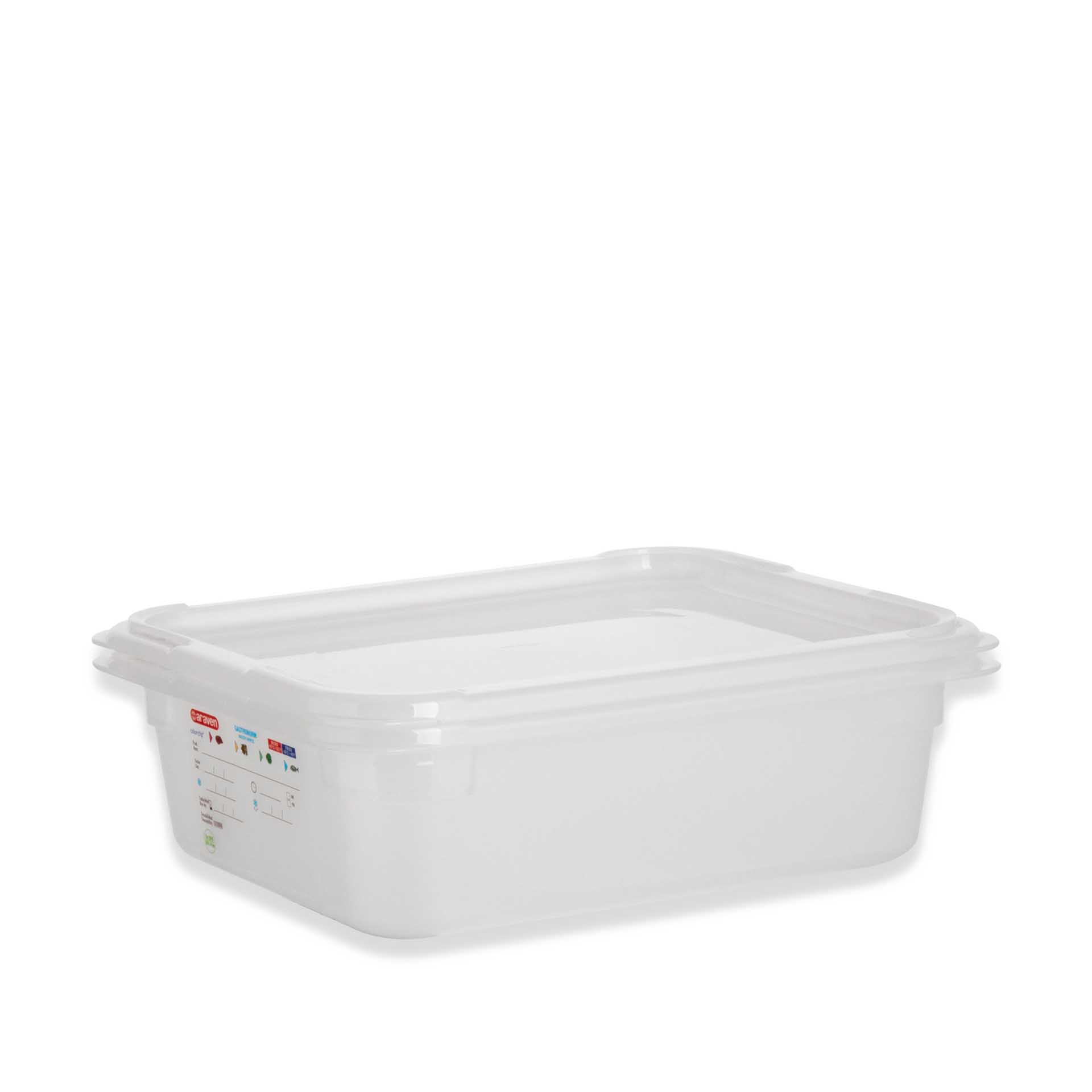Caixa Hermética Polipropileno Tampa Branca Gn1/2 6L 32.5X26.5X10cm