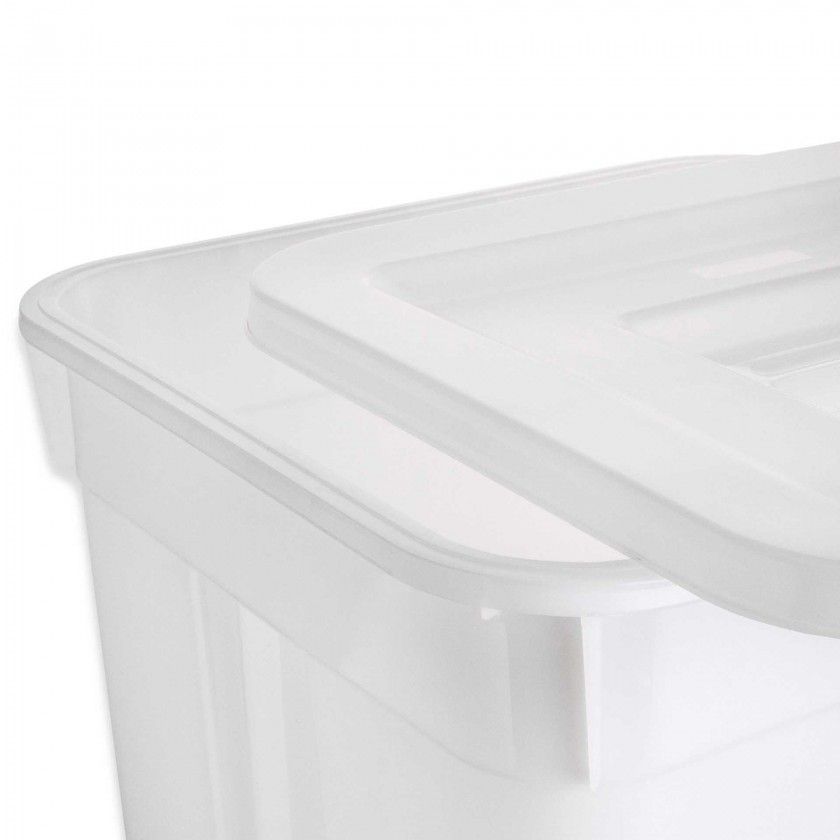 Contentor Polietileno com Tampa Quadrado Branco 60L 41.5X41.5X50cm Contentor Polietileno com Tampa Quadrado Branco 60L 41.5X41.5X50cm