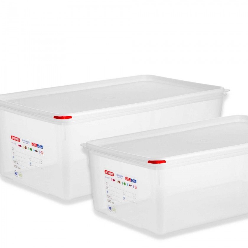Caixa Hermética Polipropileno Tampa Branca Gn1/1 20.5L 53X32.5X15cm Caixa Hermética Polipropileno Tampa Branca Gn1/1 20.5L 53X32.5X15cm