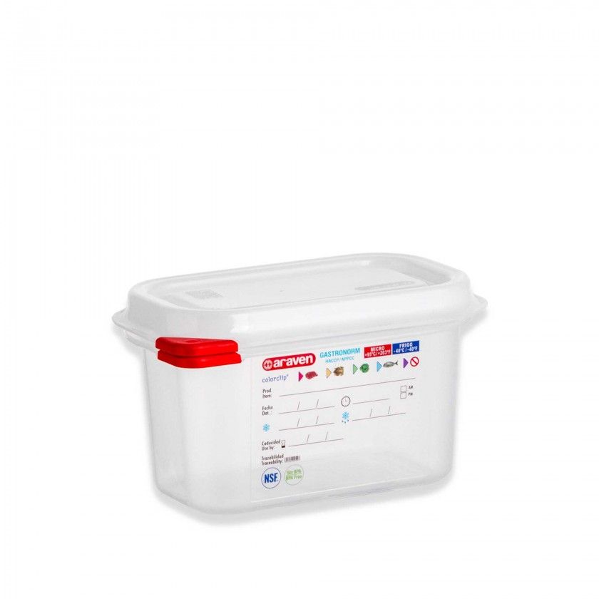 Caixa Hermtica Polipropileno Tampa Branca Gn1/9 1000ml 17.6X10.8X10cm