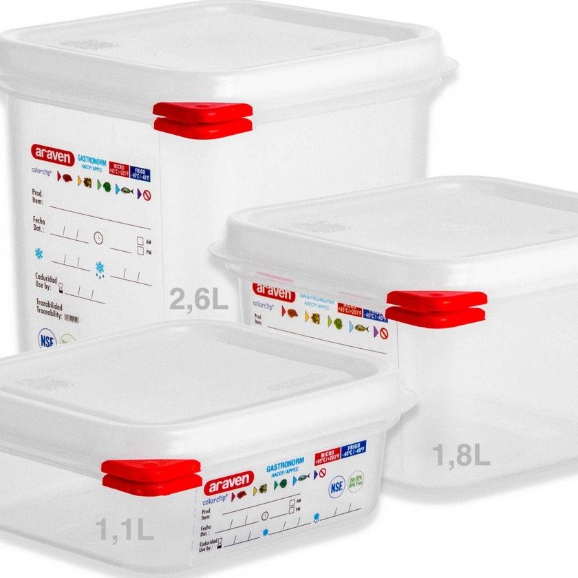 Caixa Hermética Polipropileno Tampa Branca Gn1/6 Caixa Hermética Polipropileno Tampa Branca Gn1/6