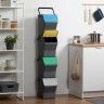 Balde Modular Reciclagem Easy Waste Cinza 20L 35X27X142cm Pack 4