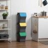 Balde Modular Reciclagem Easy Waste Cinza 20L 35X27X106.5cm Pack 3