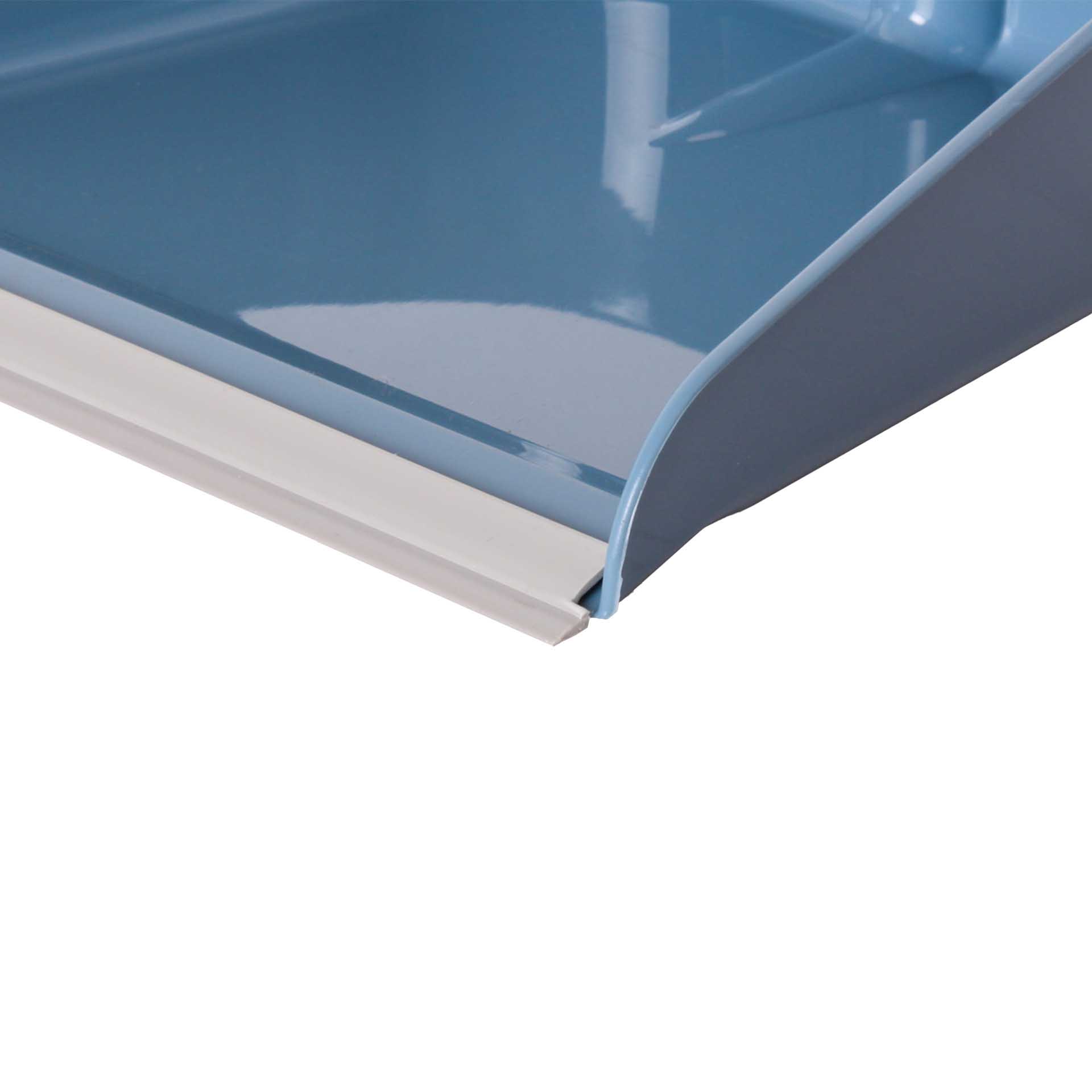 Apanhador Plástico com Cabo e Borracha Azul 24X77cm