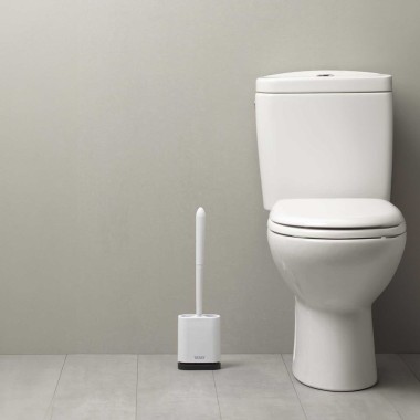 Escovilhão Wc Silicone Flexível Branco 11.2X6.2X42cm