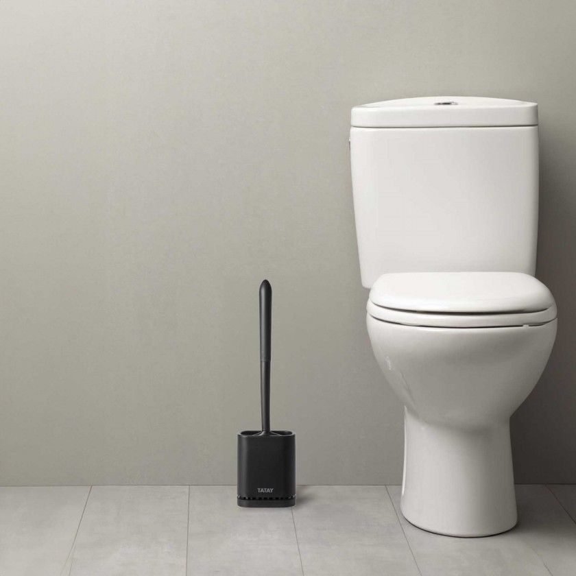 Escovilhão Wc Silicone Flexível 11.2X6.2X42cm Escovilhão Wc Silicone Flexível 11.2X6.2X42cm