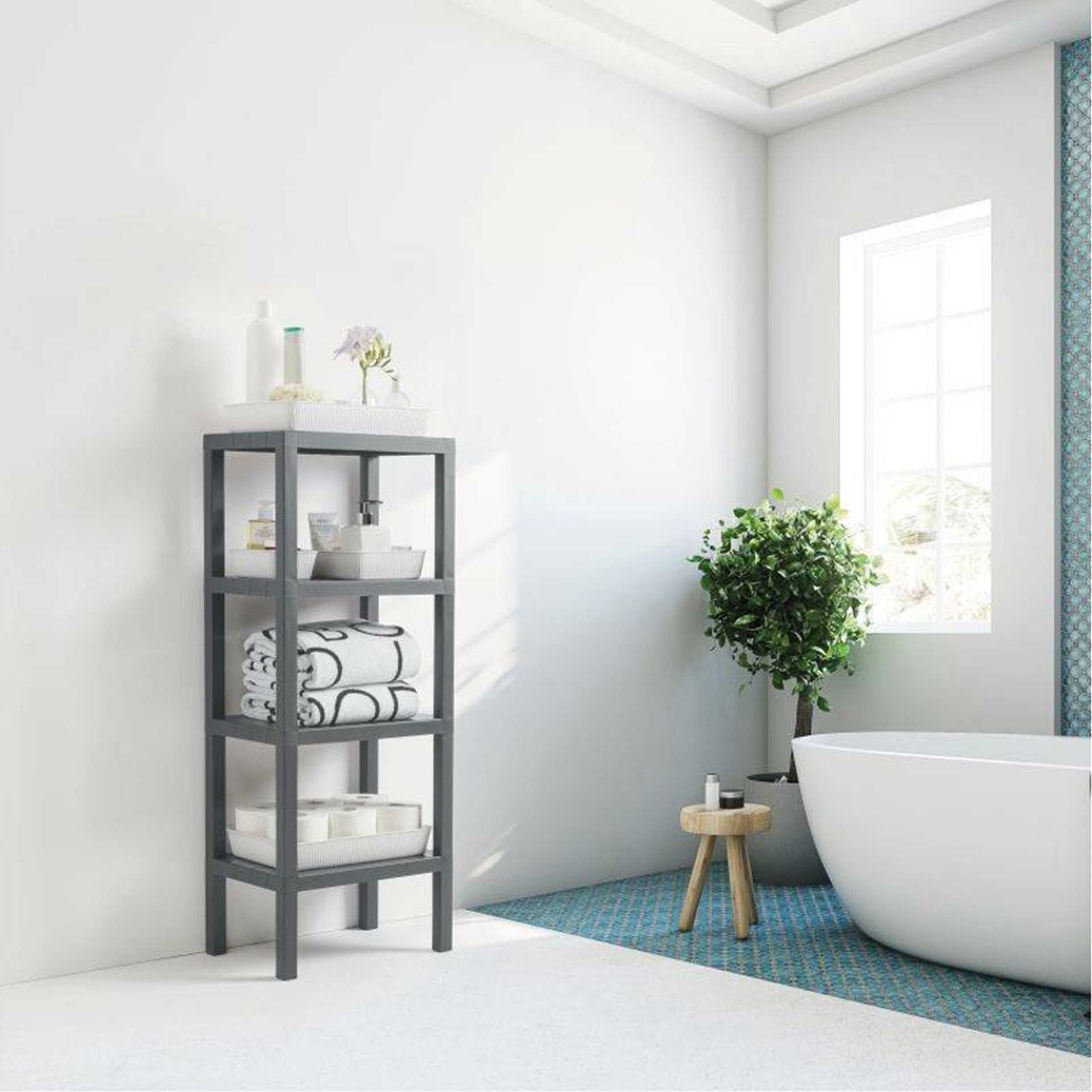 Prateleira Lombok 4 Estantes Cinza 38X29X100cm