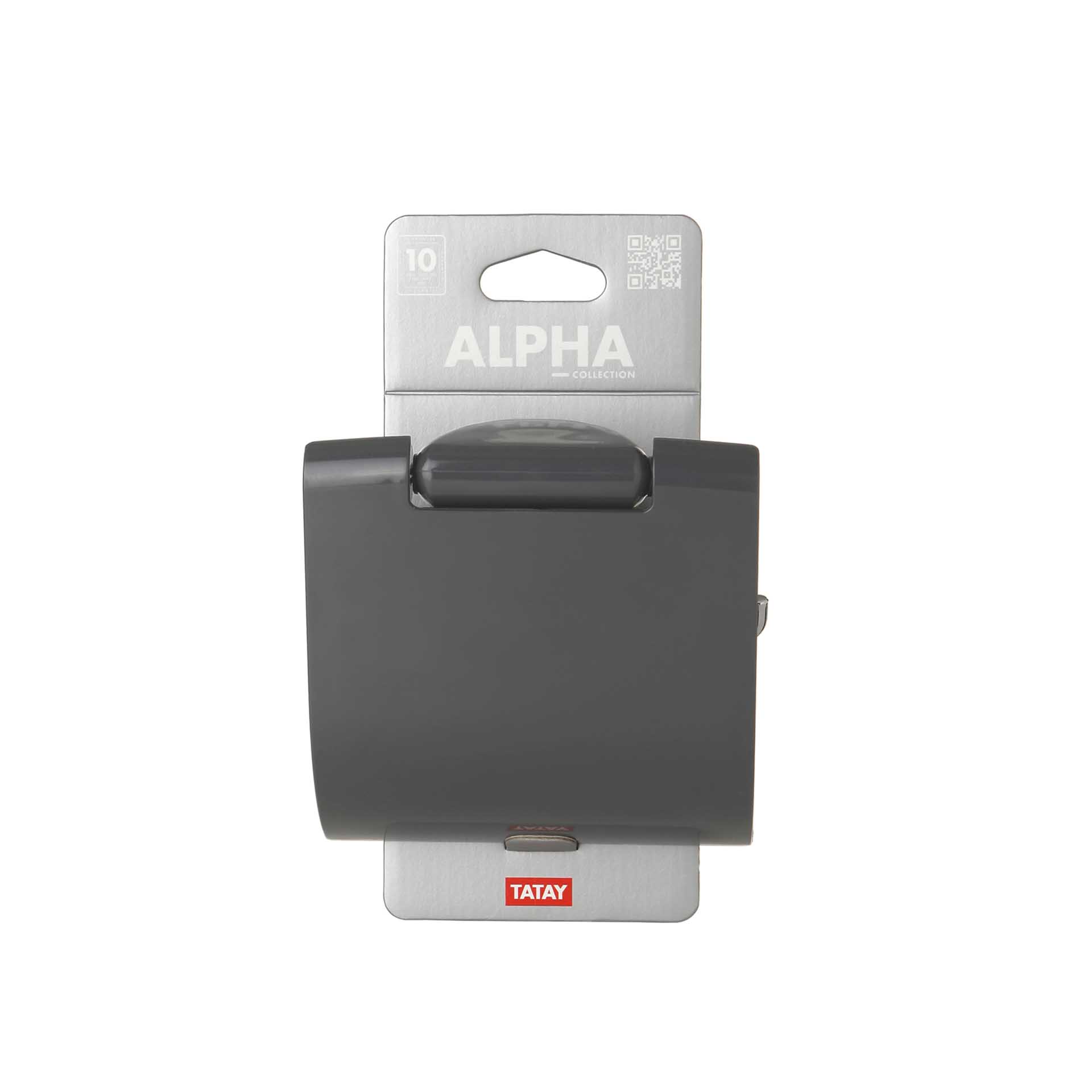 Porta-Rolo Alpha Cinza 12.5X6X12.5CM