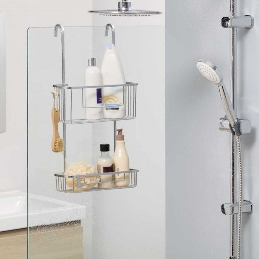 Cesto Duplo com Cabide Alumnio 28X15.5X56CM