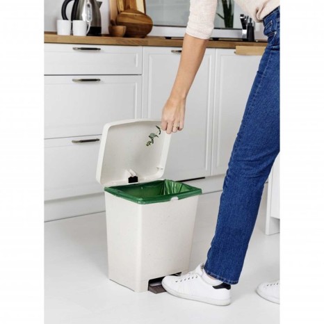 Balde Lixo com Pedal Cubik Ecohome Bege 23L / 33.5X30X39CM - Image product
