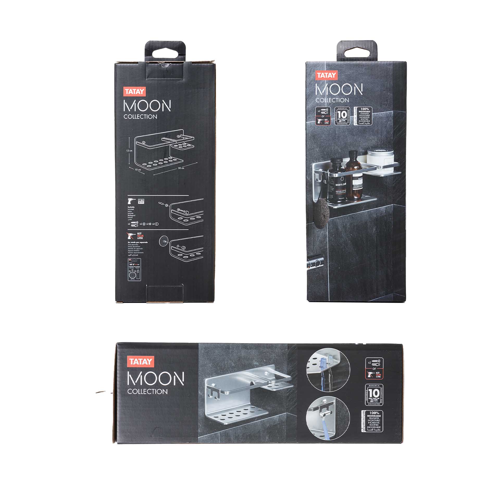 Cesto Retangular 2 Alturas Moon 30X10X12CM