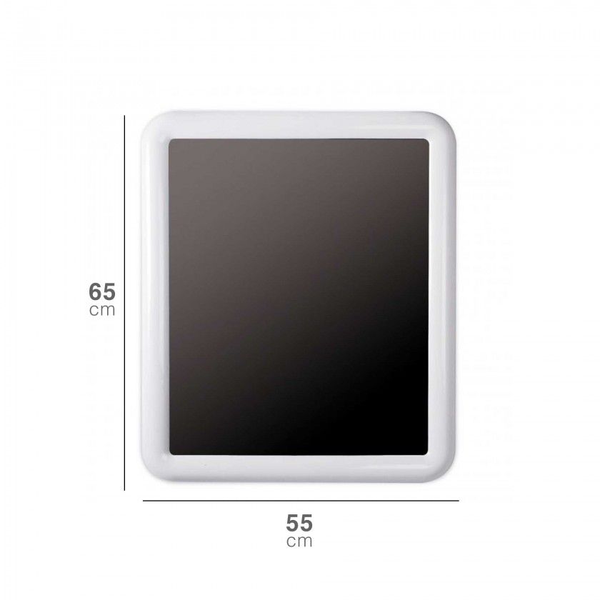 Espelho Retangular Branco 55X4.3X65cm Espelho Retangular Branco 55X4.3X65cm