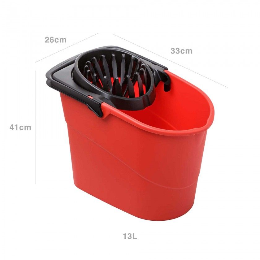 Balde com Espremedor Spider Vermelho 13L 26X41X33cm Balde com Espremedor Spider Vermelho 13L 26X41X33cm