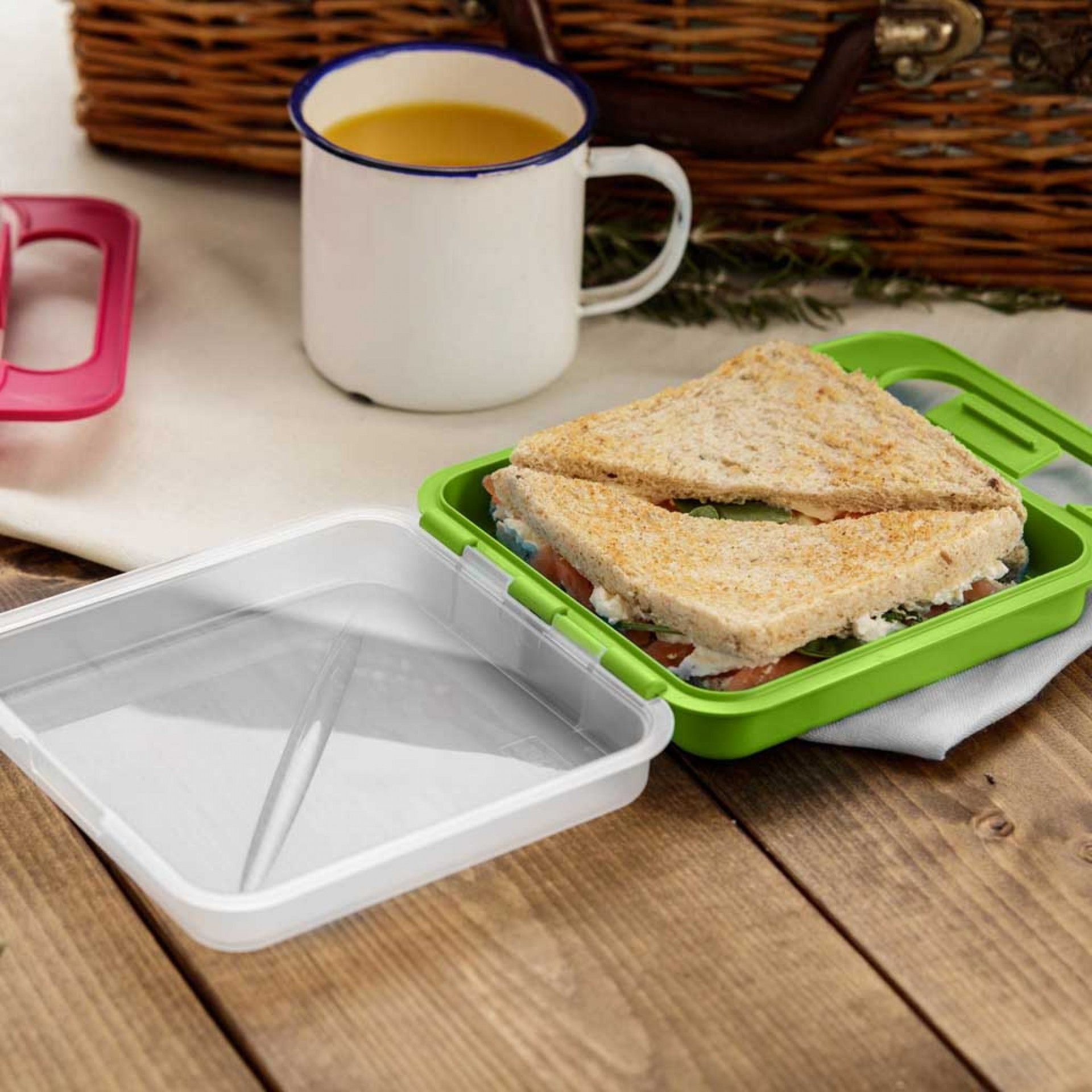 Caixa Hermética Tatay Porta Sandes Lima 14X14X18CM