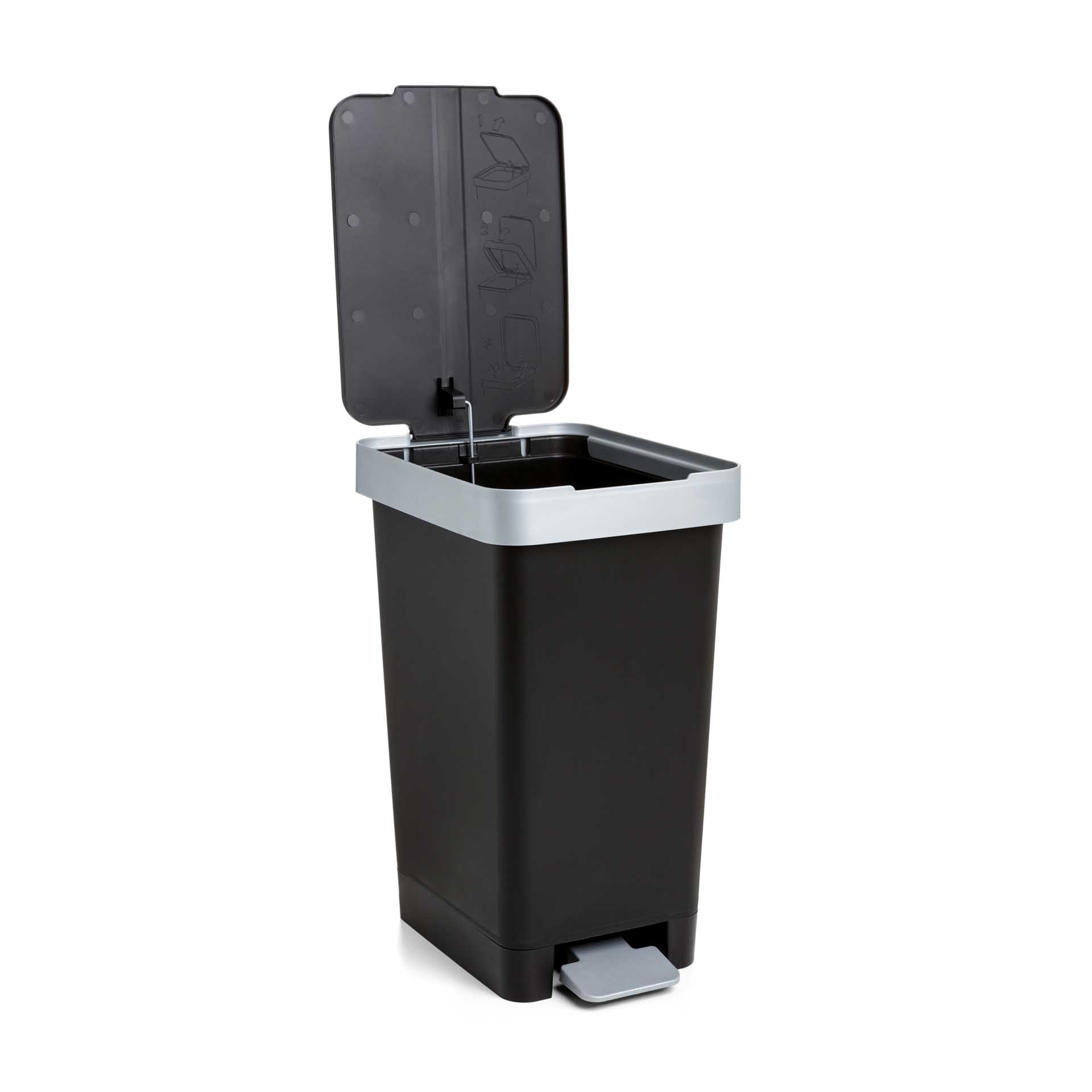 Balde Lixo com Pedal Smart Cor Sólida 25L 26X36X47cm