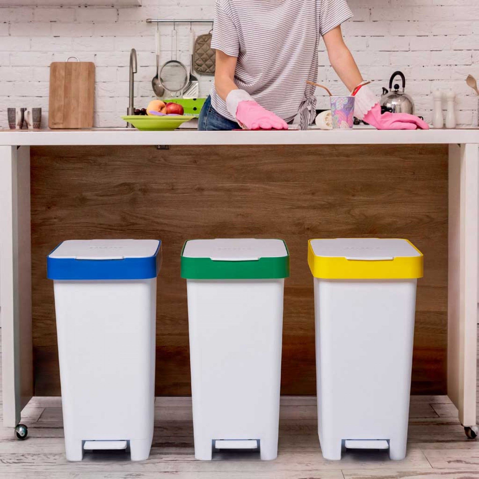 Balde Reciclagem com Pedal Smart 25L 26X36X47cm