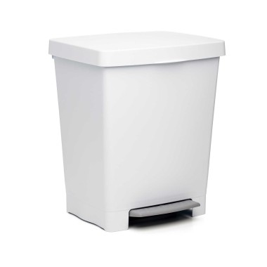Balde Lixo com Pedal Cubik Branco 23L 33.5X30X39cm