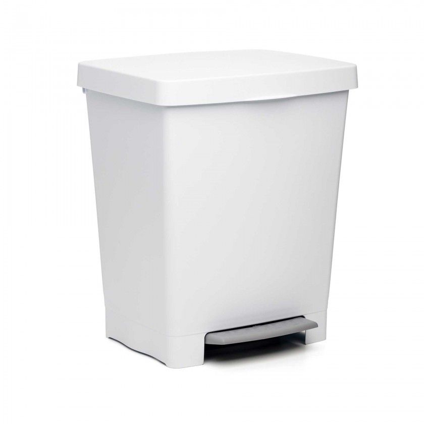 Balde Lixo com Pedal Cubik Branco 23L 33.5X30X39cm