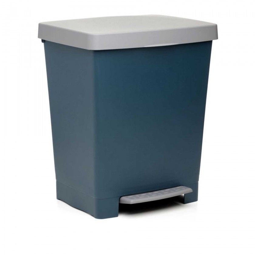 Balde Lixo com Pedal Cubik Cinza 23L 33.5X30X39CM