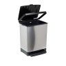 Balde Lixo com Pedal Cinza Metalizado 25L / 33.5X31X42CM Balde Lixo com Pedal Cinza Metalizado 25L / 33.5X31X42CM
