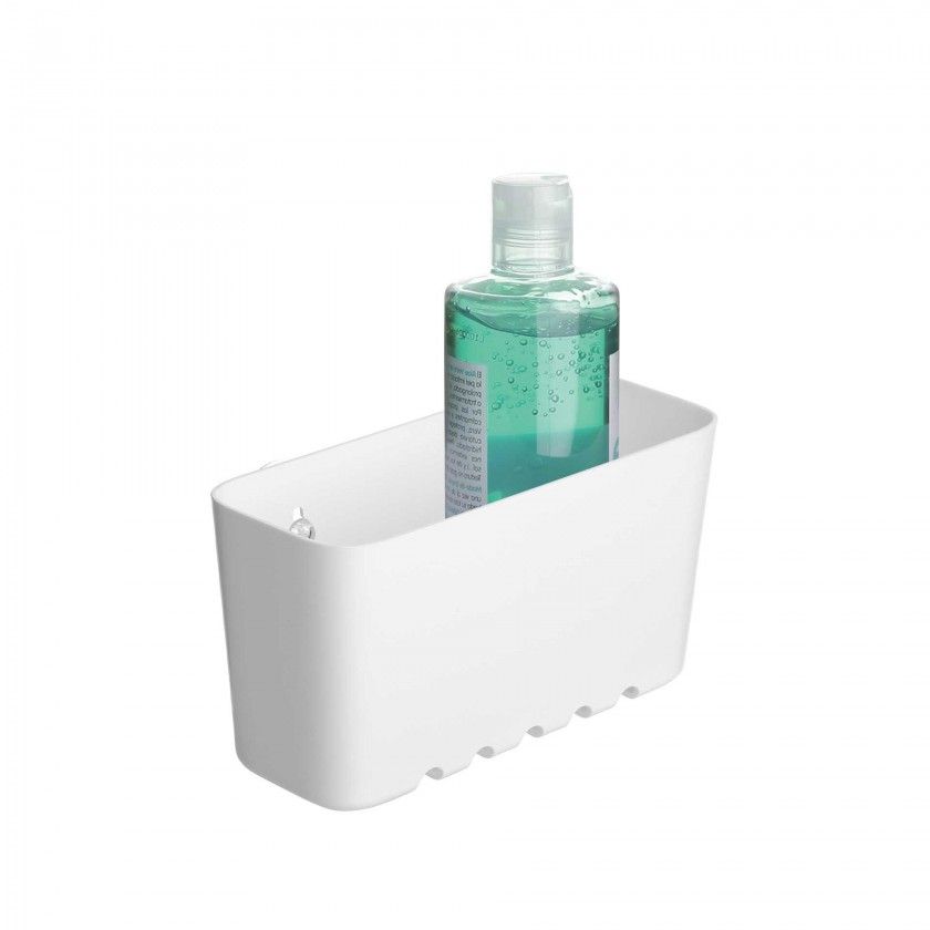 Cesto Pequeno Wc com Ventosas Standard Branco 20X8.5X11CM Cesto Pequeno Wc com Ventosas Standard Branco 20X8.5X11CM