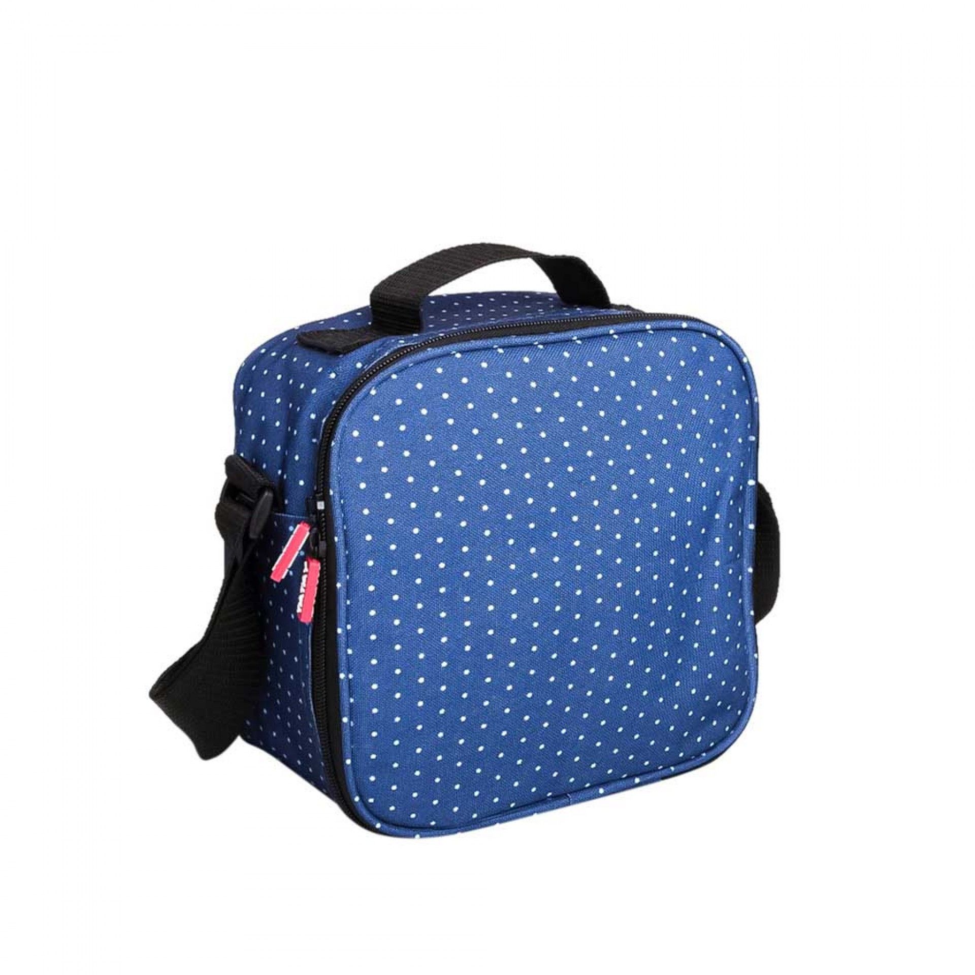 Kit Bolsa Térmica + 4 Caixas Urban Food Azul Dots 2X0.2L+2X0.5L