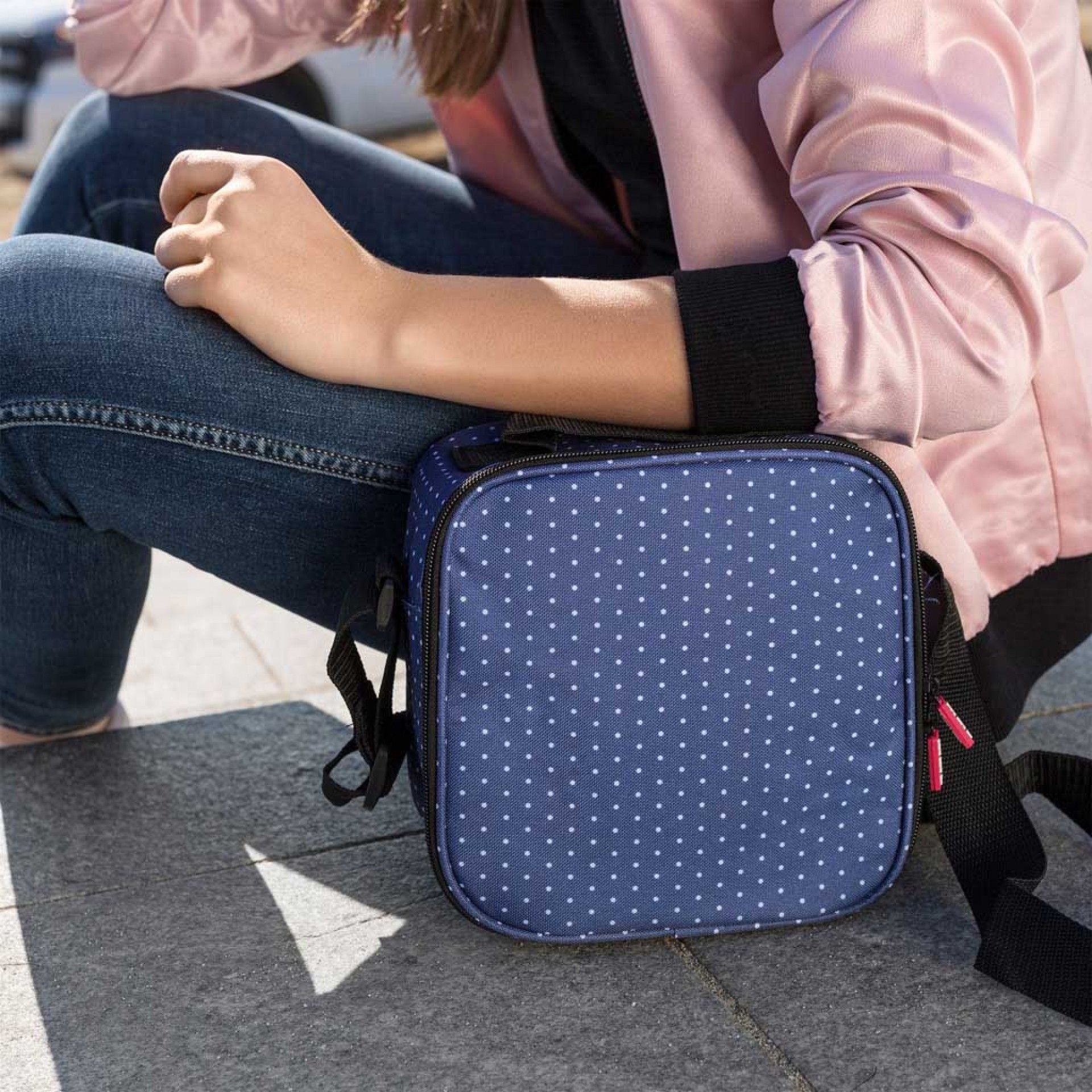 Kit Bolsa Térmica + 4 Caixas Urban Food Azul Dots 2X0.2L+2X0.5L