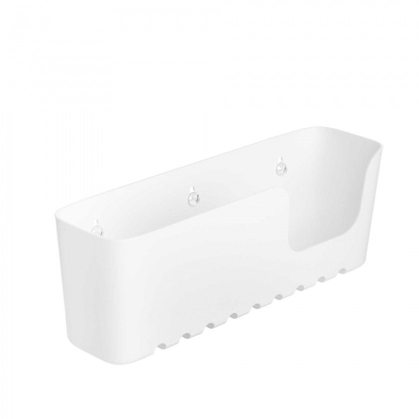 Cesto Wc com Ventosas Standard Branco 30X8.5X11cm