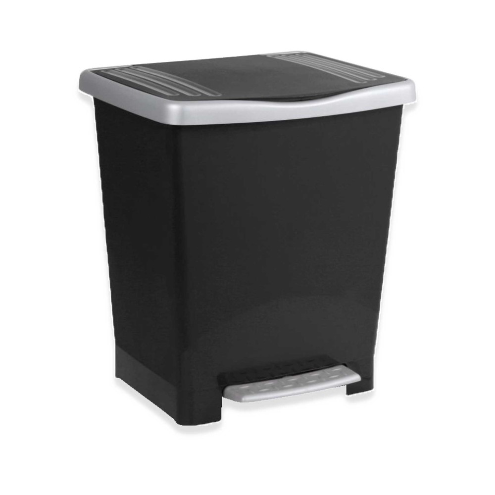 Balde Lixo com Pedal Millenium Preto 23L / 33.5X30X39CM