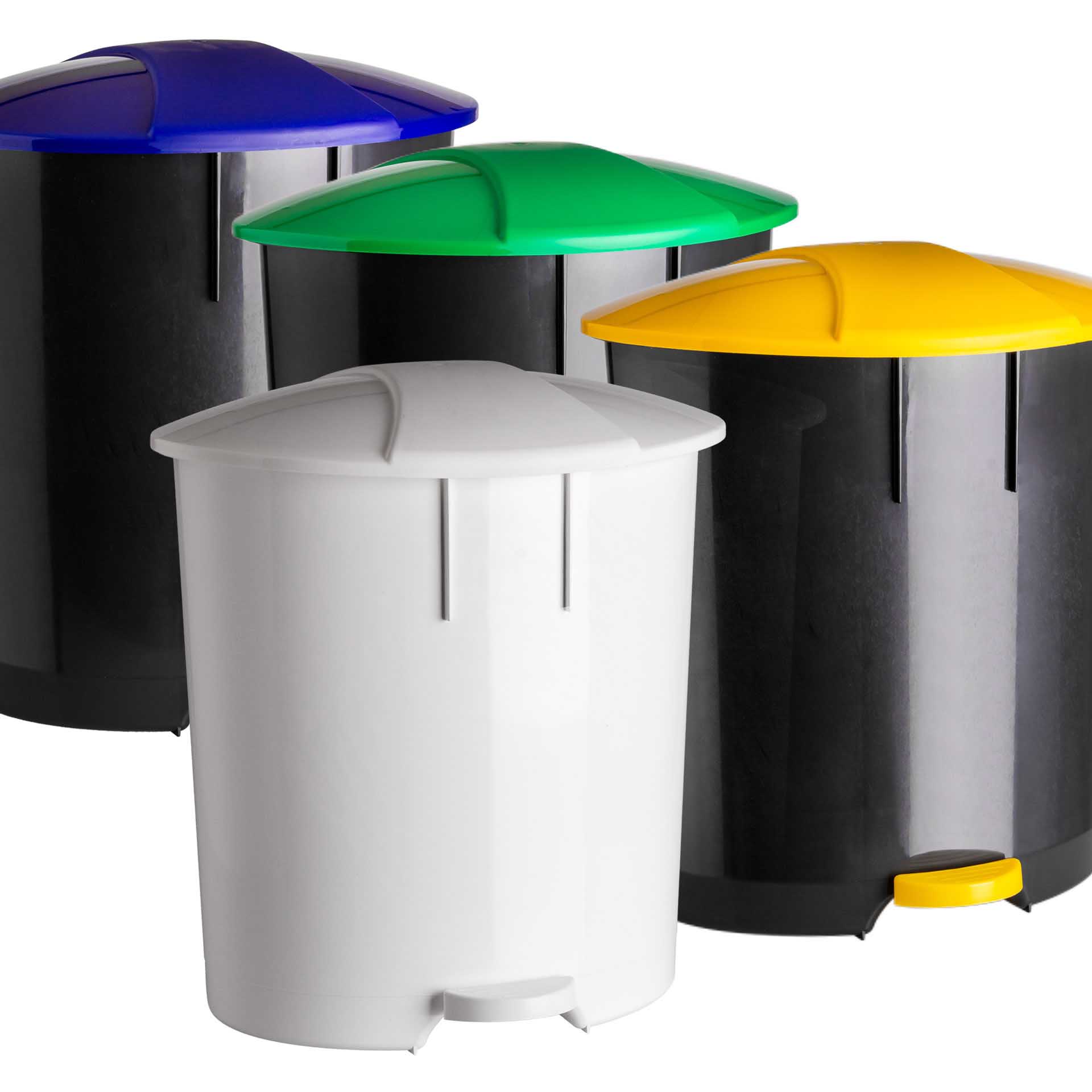 Balde Preto com Pedal e Tampa 60L