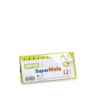 Mola Roupa Pl�stico Verde Pack 12
