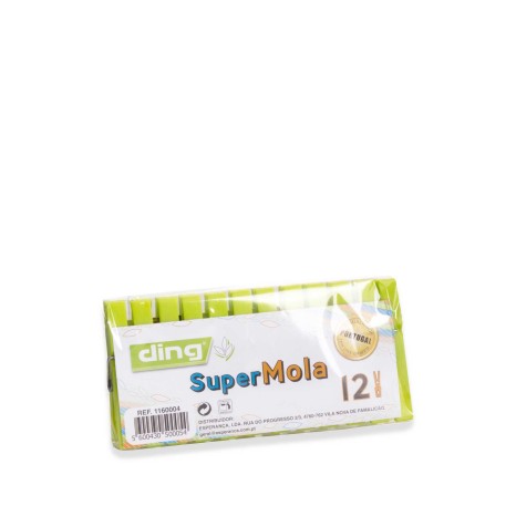 Mola Roupa Plástico Verde Pack 12 - Image product