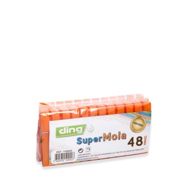 Mola Roupa Pl�stico Laranja Pack 48