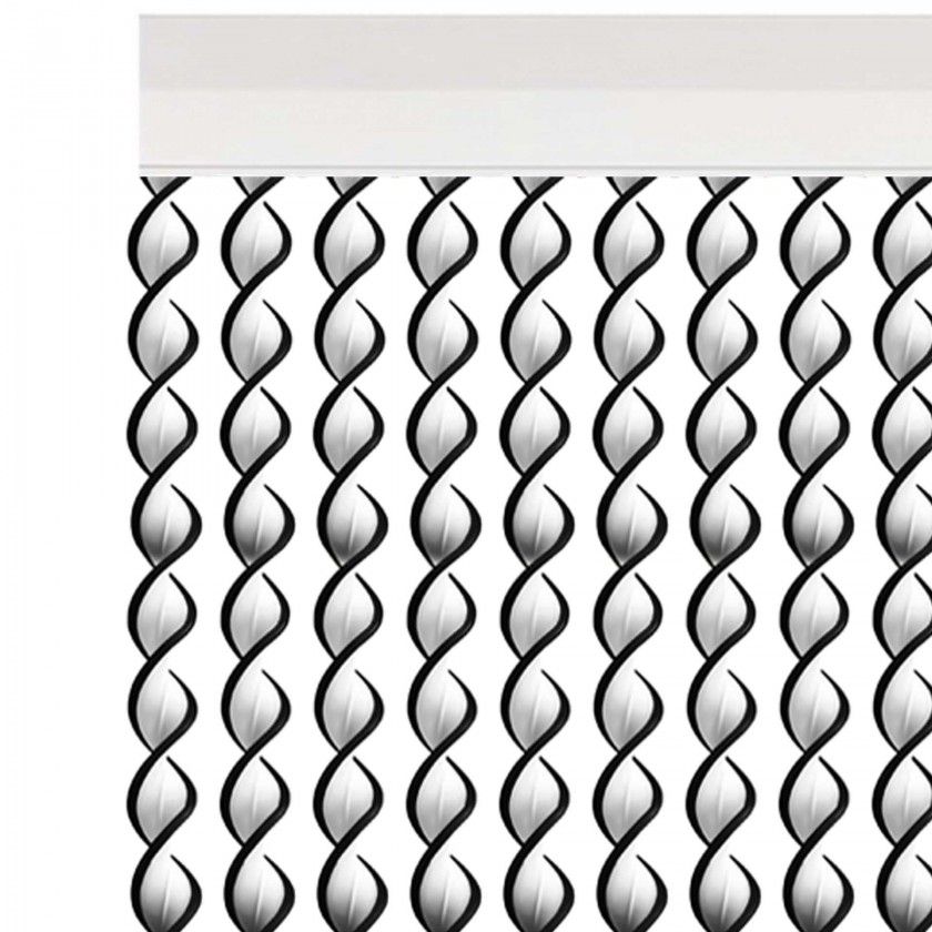 Cortina Nova Ibiza 90X200cm Ref.96 Branco Fio Preto Cortina Nova Ibiza 90X200cm Ref.96 Branco Fio Preto