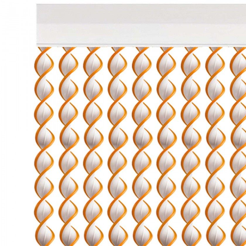 Cortina Nova Ibiza 90X200cm Ref.89 Branco Fio Laranja Cortina Nova Ibiza 90X200cm Ref.89 Branco Fio Laranja