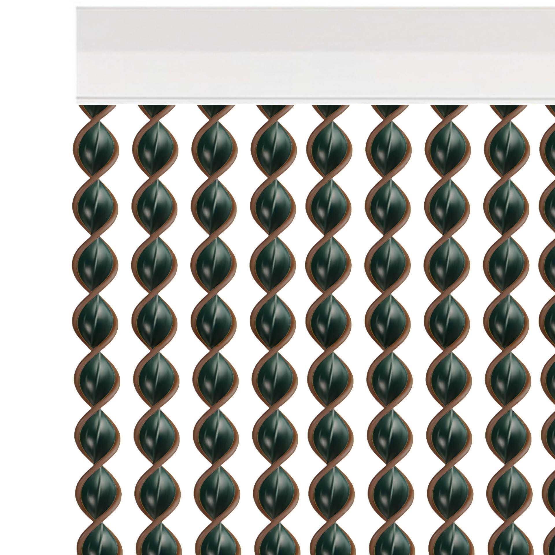 Cortina Nova Ibiza 90X200cm Ref.98 Verde Fio Castanho